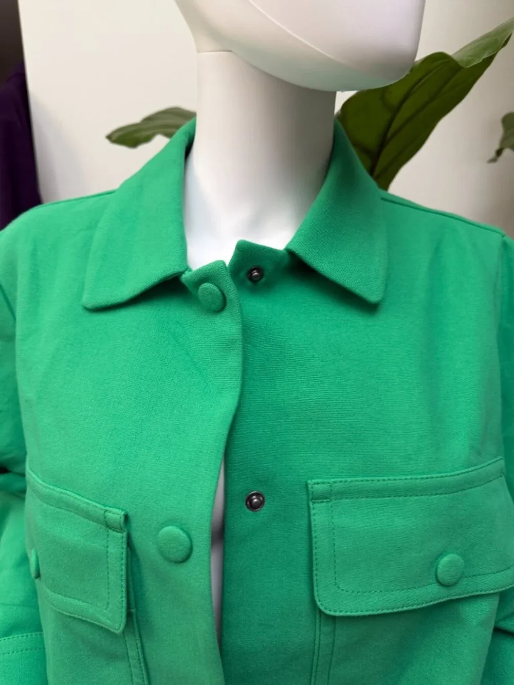 NWT Express Vibrant Green Cropped Utility Jacket - L